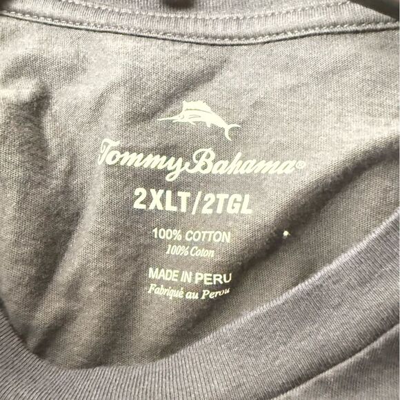 Tommy Bahama grey t shirt long sleeve Live the Island Life surfboard size 2XLT - Picture 4 of 4